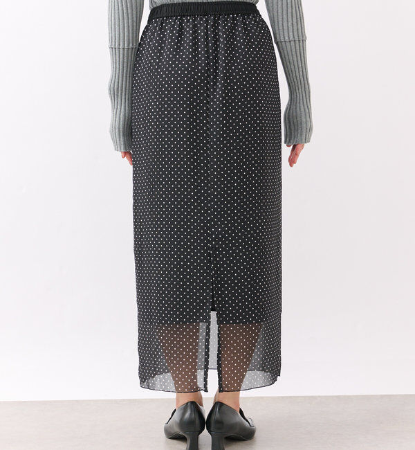  「【軽やかな足元に】ドットシフォンタイトスカート」|スカート|