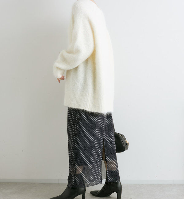  「【軽やかな足元に】ドットシフォンタイトスカート」|スカート|