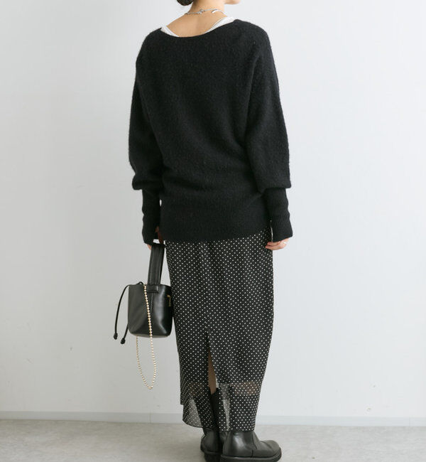  「【軽やかな足元に】ドットシフォンタイトスカート」|スカート|