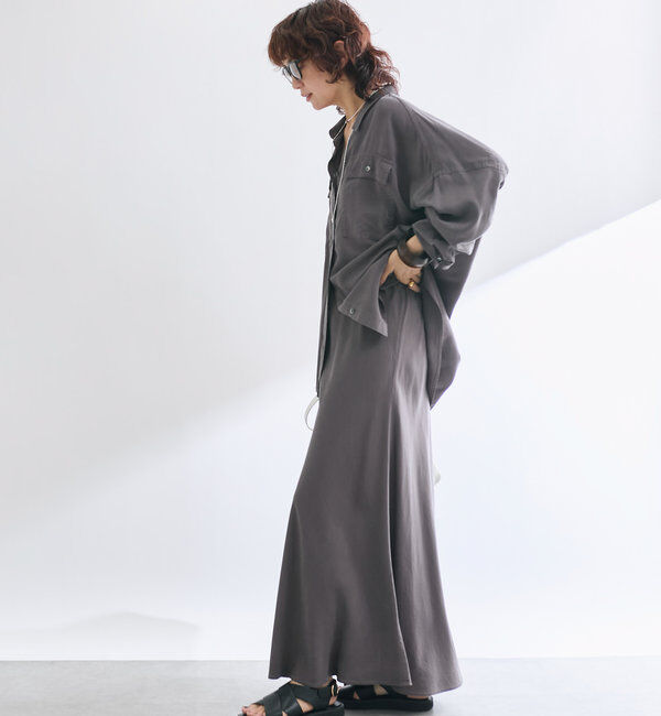  「【セットアップ可】ガーメントダイバイヤススカート」|スカート|