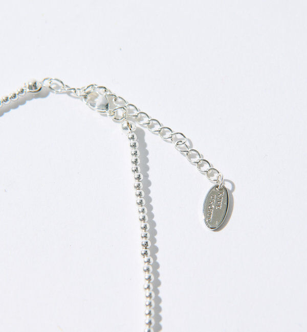  「【スタイリッシュな印象に】シルバービーズポイントショートネックレス」|ブローチ・コサージュ|