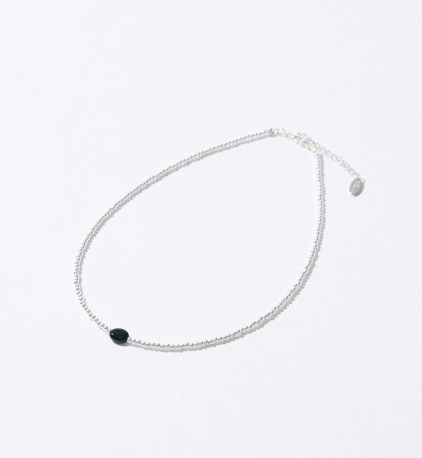  「【スタイリッシュな印象に】シルバービーズポイントショートネックレス」|ブローチ・コサージュ|