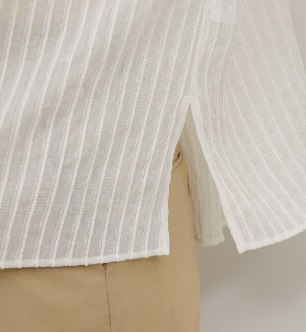  「【HERITANOVUM】スリーブレスバンドシャツ」|シャツ・ブラウス|