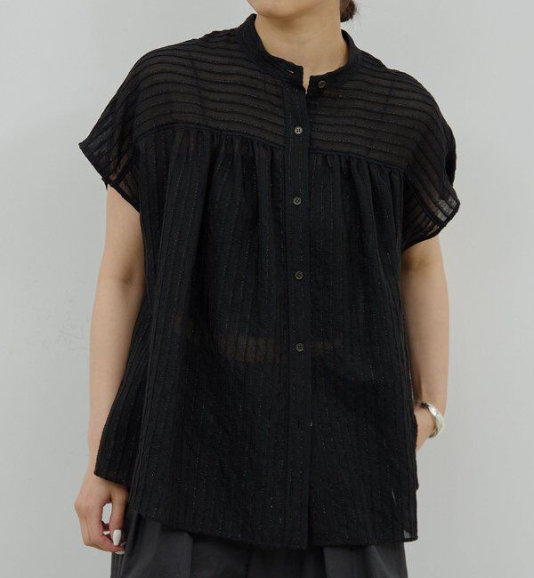  「【HERITANOVUM】スリーブレスバンドシャツ」|シャツ・ブラウス|