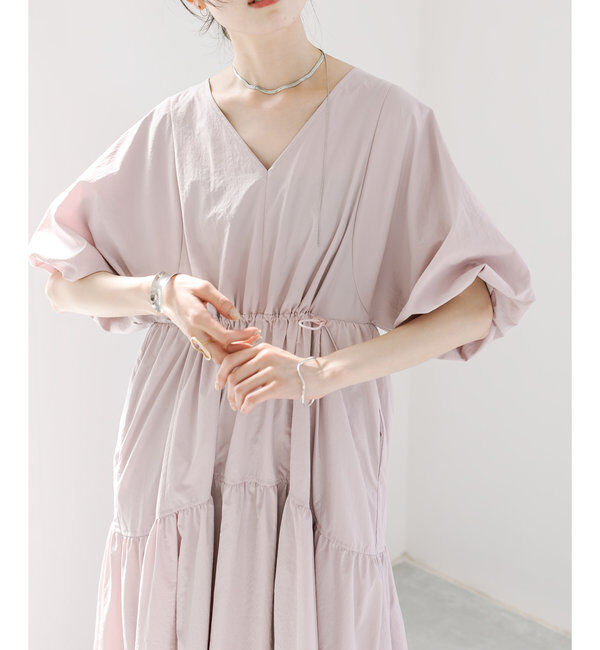  「【3サイズ展開】ドロストギャザーワンピース」|ワンピース|