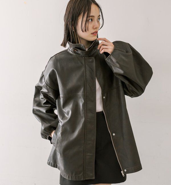  「【3色展開】フェイクレザージャケット」|その他|