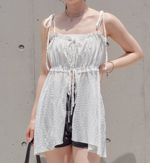  「【WEB限定/REVIVAL】肩リボンキャミチュニック水着３点セット」|ビキニ|