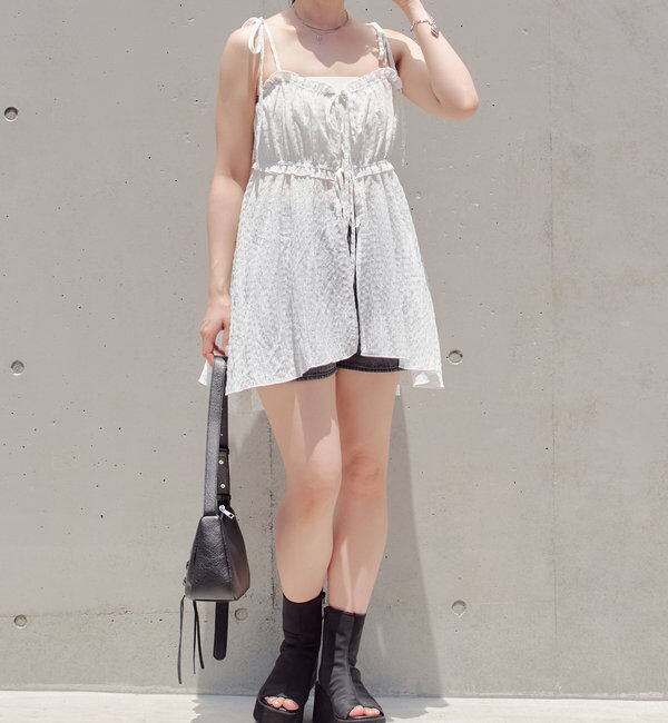  「【WEB限定/REVIVAL】肩リボンキャミチュニック水着３点セット」|ビキニ|