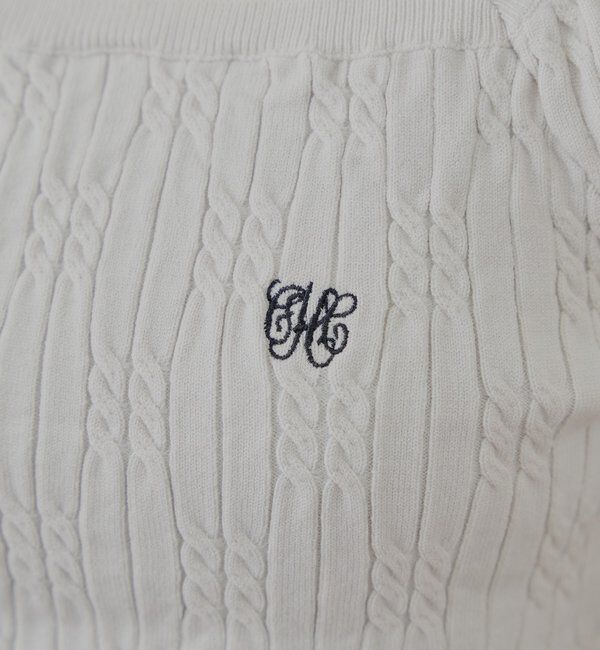  「ケーブルスクエア半袖ニット」|ニット・セーター|