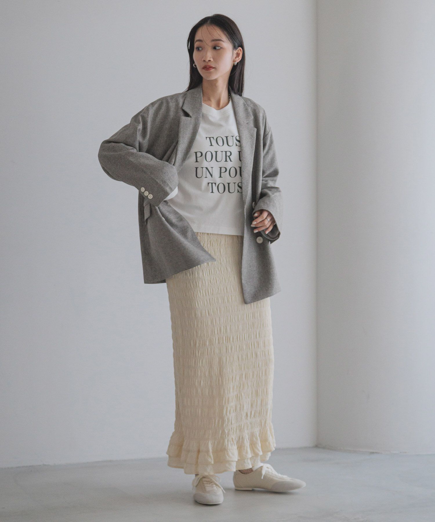 LOWRYS FARM「メランジツイルジャケット」|テーラードジャケット|