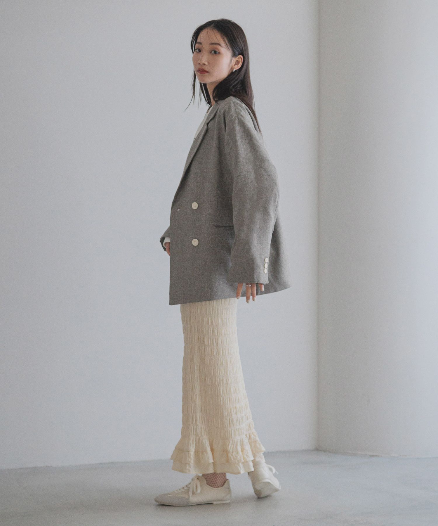 LOWRYS FARM「メランジツイルジャケット」|テーラードジャケット|