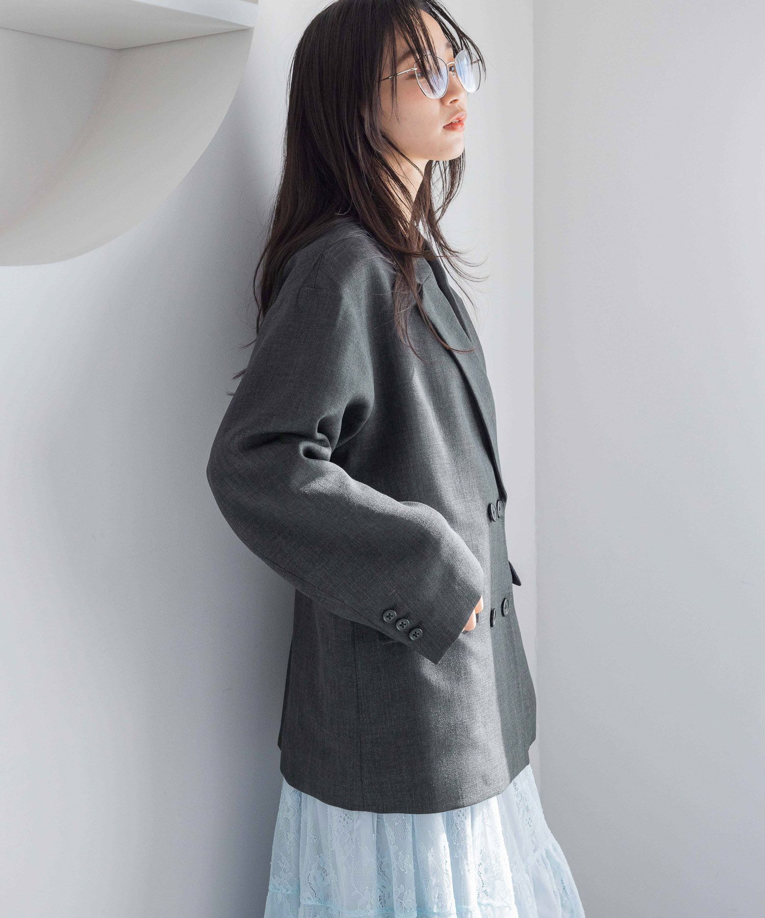 LOWRYS FARM「メランジツイルジャケット」|テーラードジャケット|