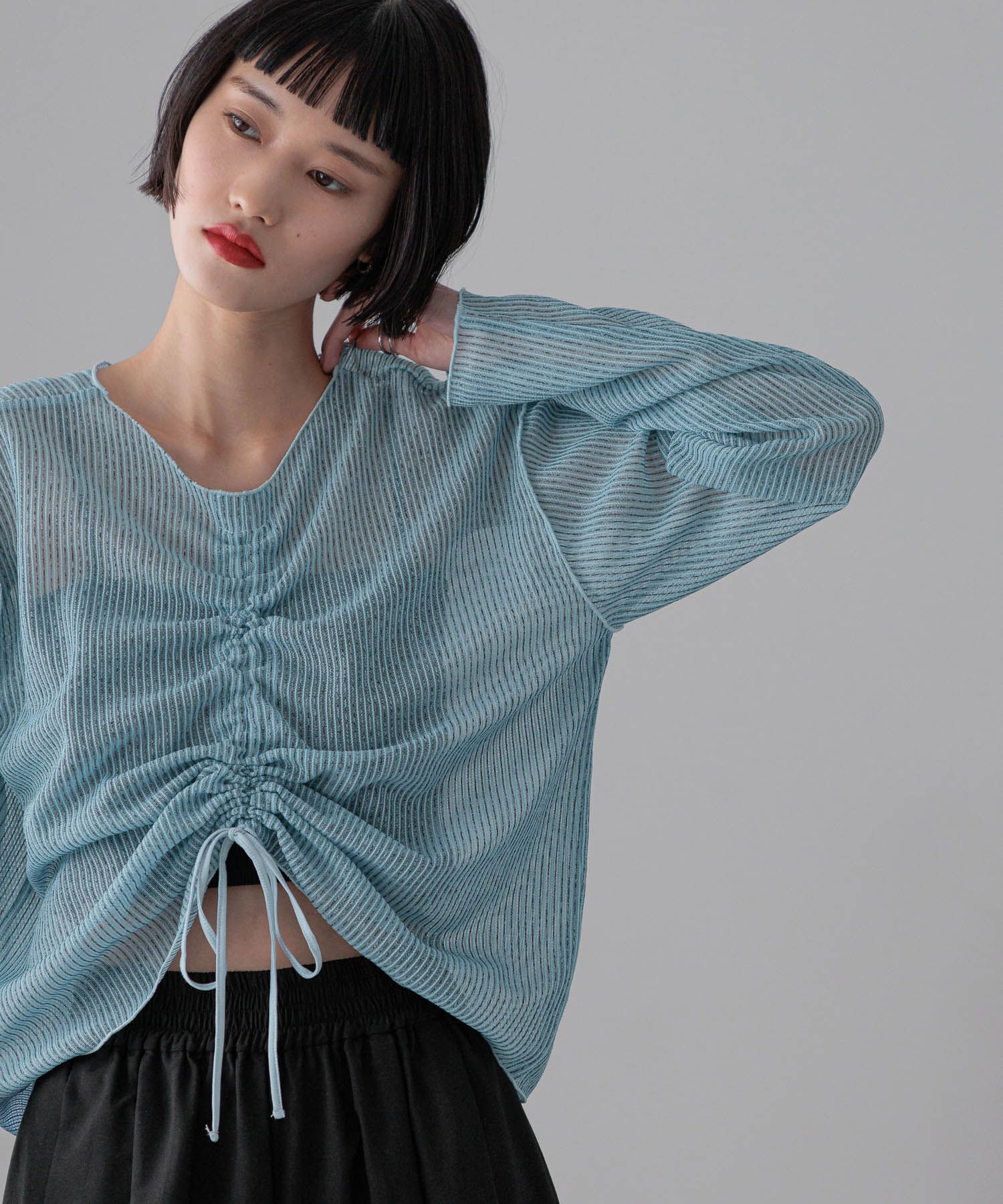 LOWRYS FARM「【前後着用可能】シャーリングシアーラッセルプルオーバー」|Tシャツ・カットソー|