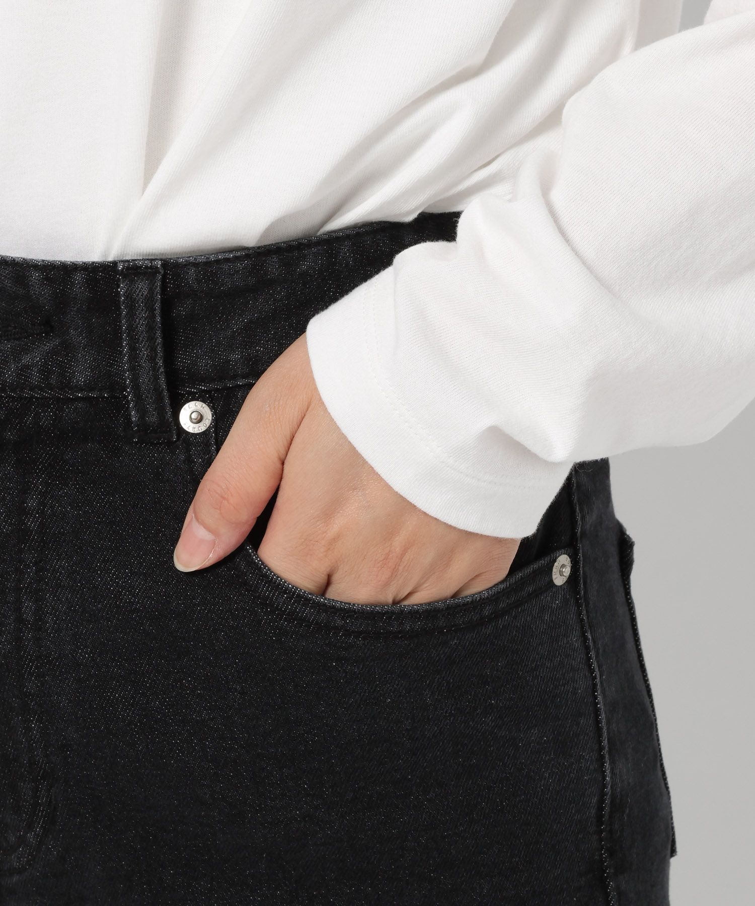 LOWRYS FARM「ストレッチデニムフレアパンツ」|デニム|