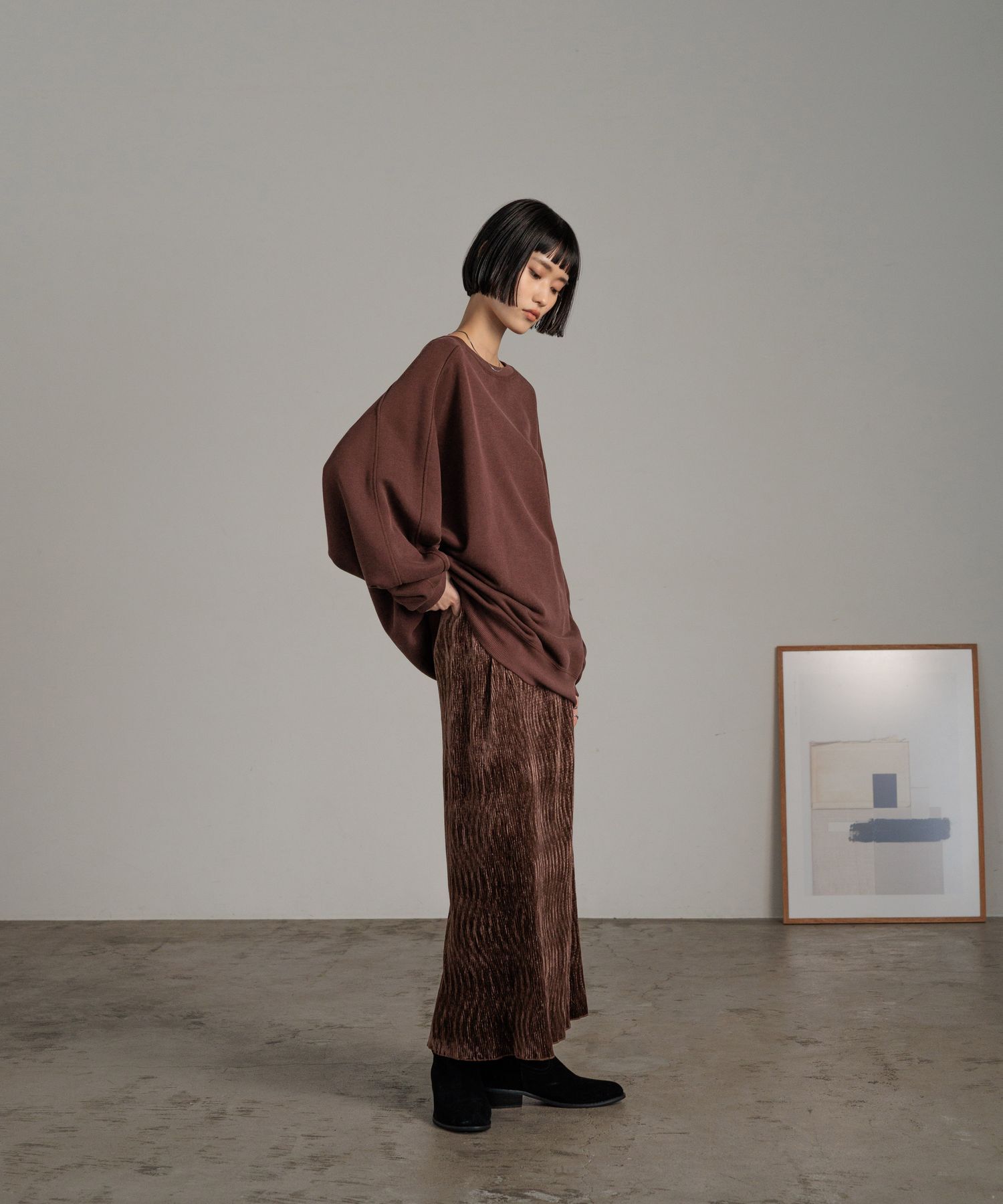 LOWRYS FARM「シャイニーベロアタイトスカート」|スカート|