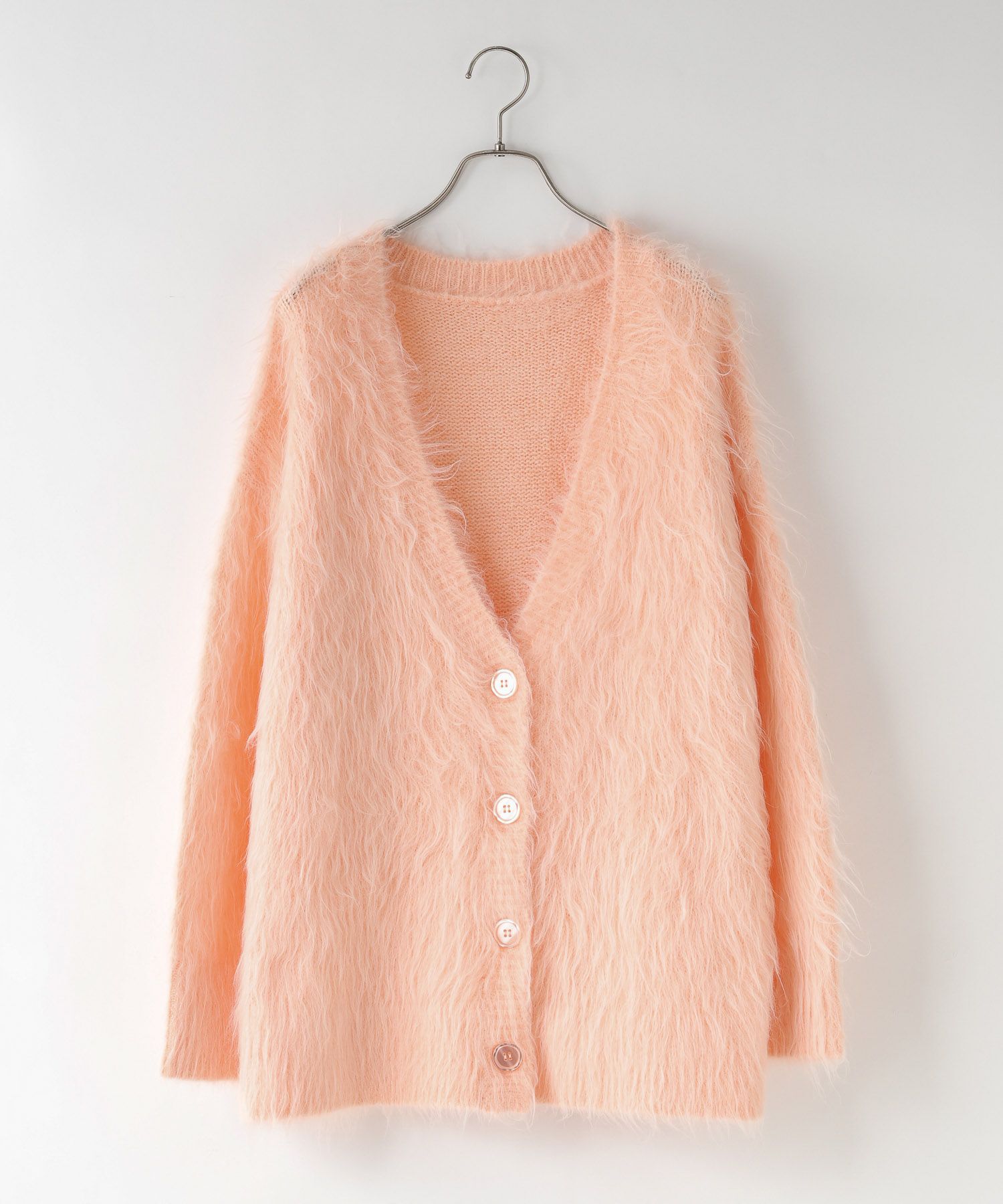 LOWRYS FARM「シャギーロングVカーディガン」|ニット・セーター|