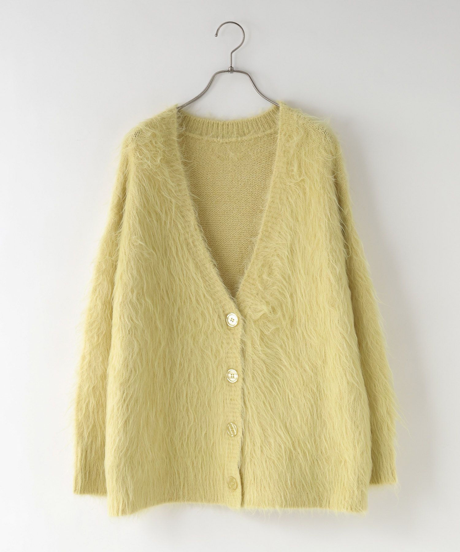 LOWRYS FARM「シャギーロングVカーディガン」|ニット・セーター|