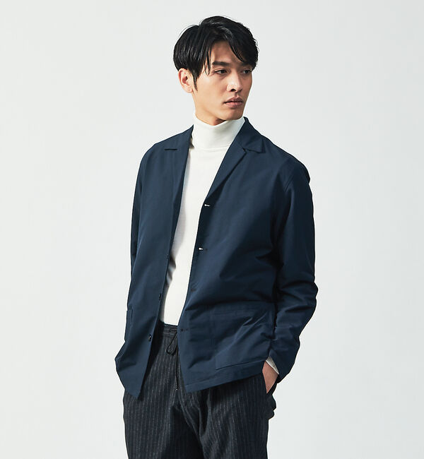 ABAHOUSE「バックナッピング/リバーチェック カバーオール シャツ」|その他|ネイビー