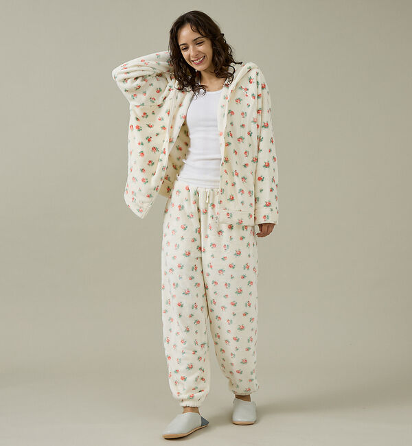 Rouge vif「【JEMORGAN / ジェーイーモーガン】フリース花柄フルジップパーカー/JF」|パーカー|