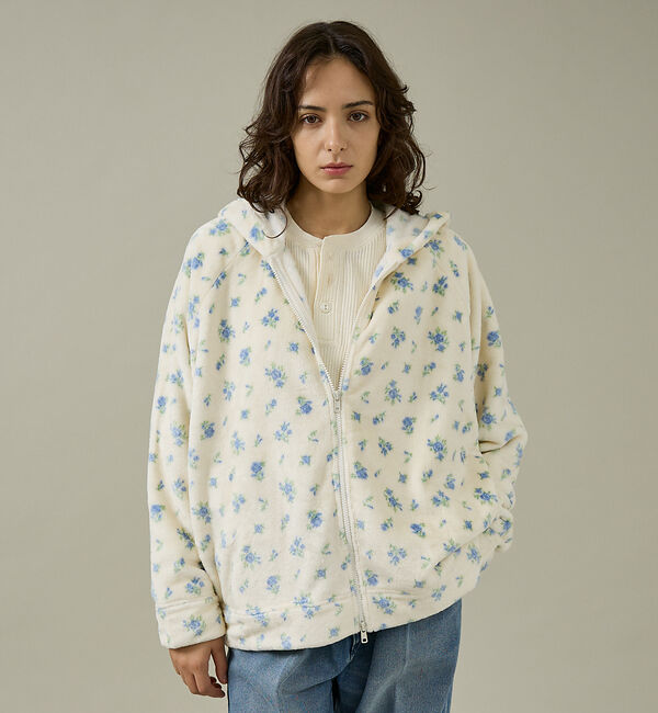 Rouge vif「【JEMORGAN / ジェーイーモーガン】フリース花柄フルジップパーカー/JF」|パーカー|