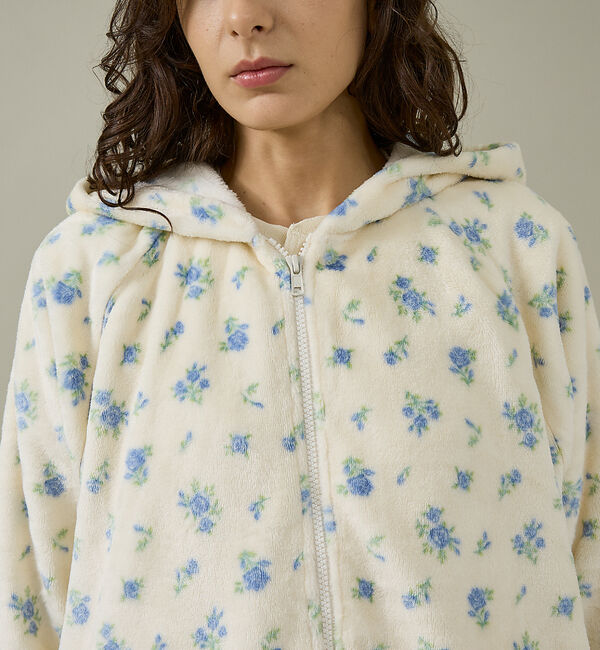 Rouge vif「【JEMORGAN / ジェーイーモーガン】フリース花柄フルジップパーカー/JF」|パーカー|