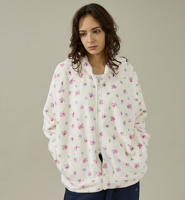 Rouge vif「【JEMORGAN / ジェーイーモーガン】フリース花柄フルジップパーカー/JF」|パーカー|