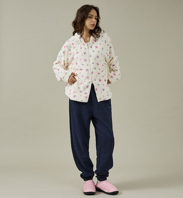 Rouge vif「【JEMORGAN / ジェーイーモーガン】フリース花柄フルジップパーカー/JF」|パーカー|