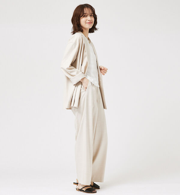 abahouse mavie「【LEE掲載・セットアップ対応】メランジ調ダブルジャケット/リネンライクジャケッ」|テーラードジャケット|