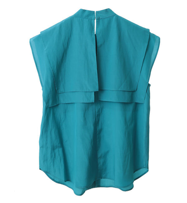 TIARA「ケープカラーノースリーブブラウス」|シャツ・ブラウス|