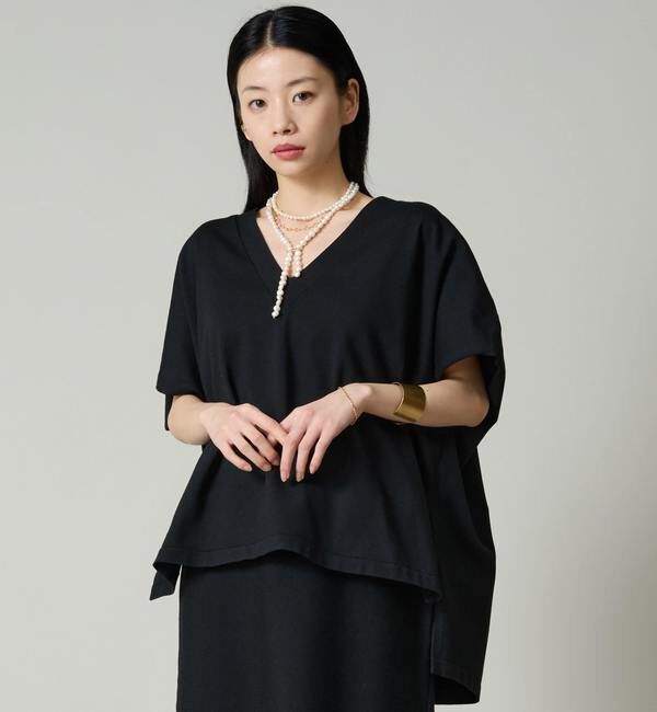 Liesse「Vネックビッグニット（セットアップ対応）」|ニット・セーター|ブラック