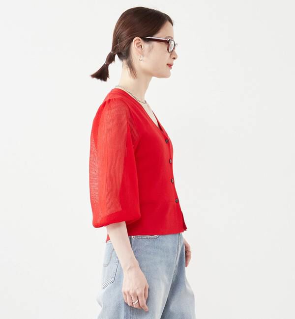 SOFFITTO「異素材ドッキングカーディガン」|カーディガン|