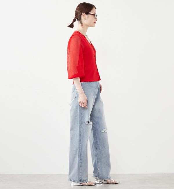 SOFFITTO「異素材ドッキングカーディガン」|カーディガン|