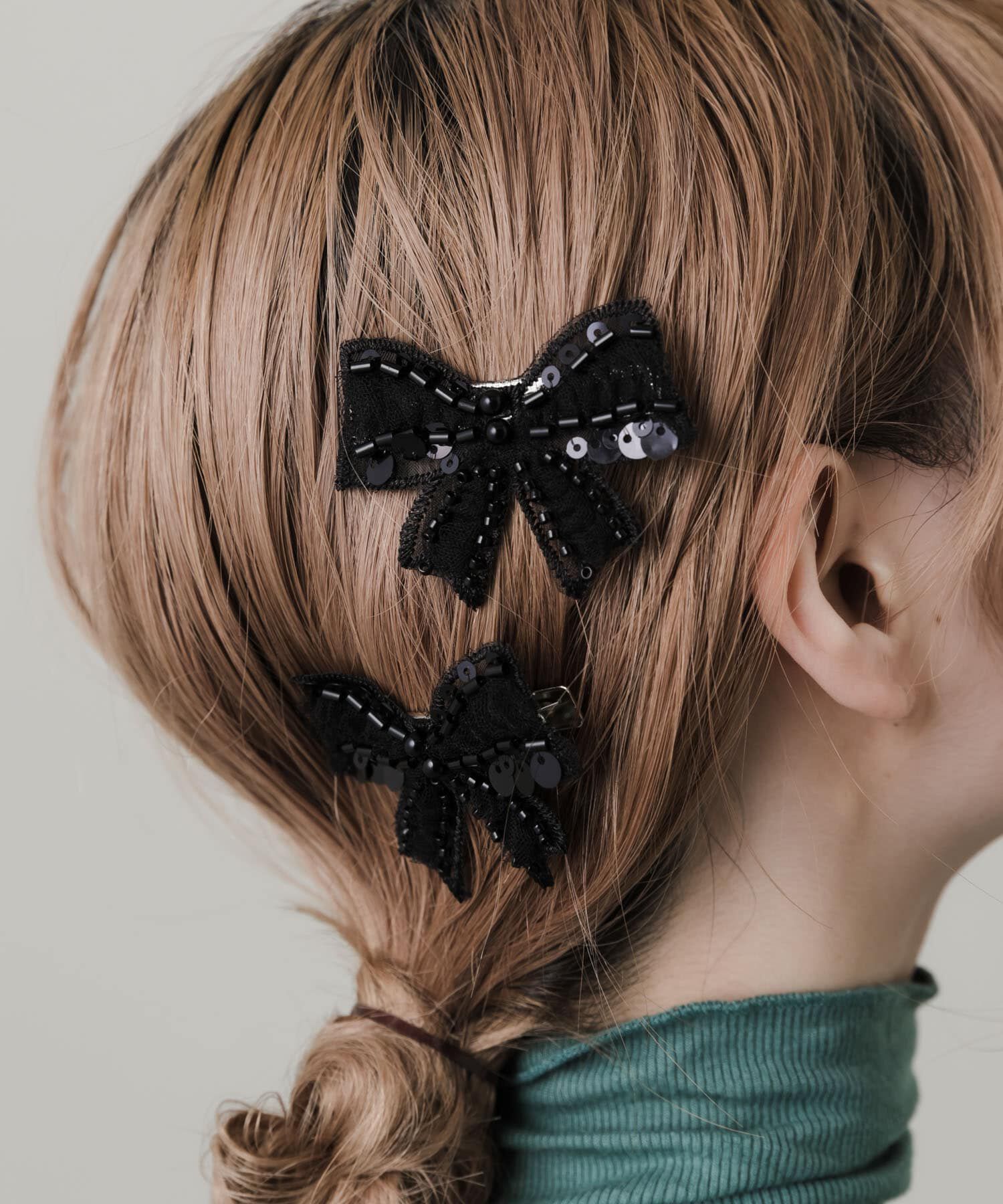 SMELLY「リボンモチーフ2セットピン」|その他|ブラック