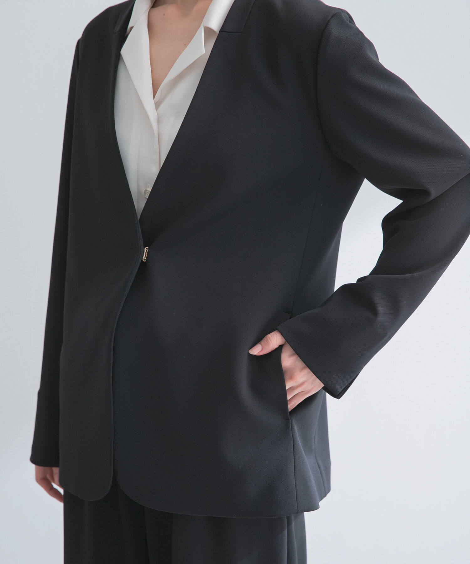 URBAN RESEARCH ROSSO「ストレッチツイルノーカラージャケット」|ノーカラージャケット|