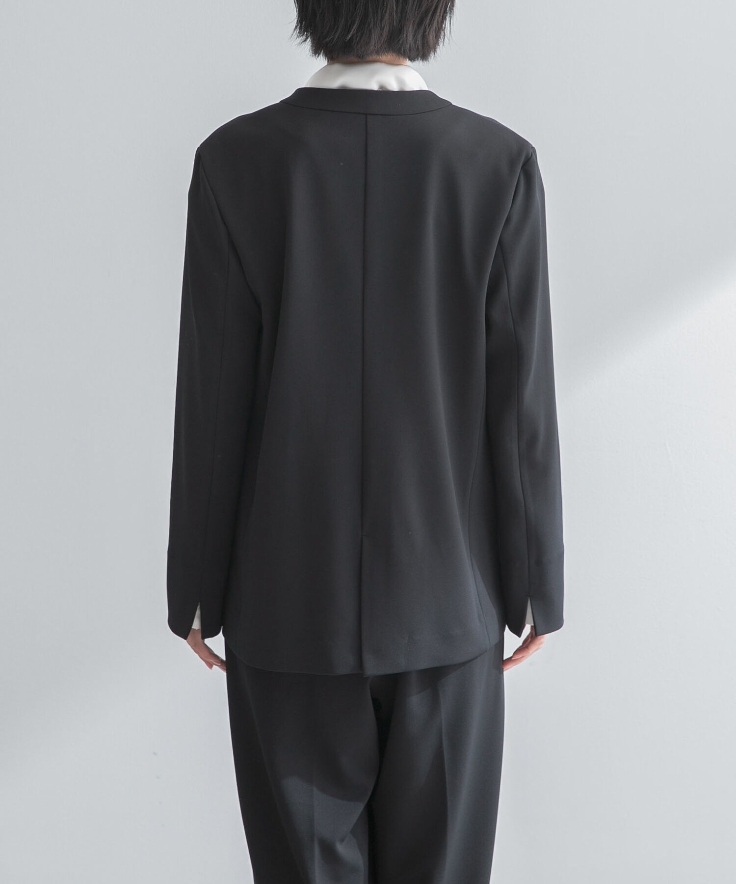 URBAN RESEARCH ROSSO「ストレッチツイルノーカラージャケット」|ノーカラージャケット|