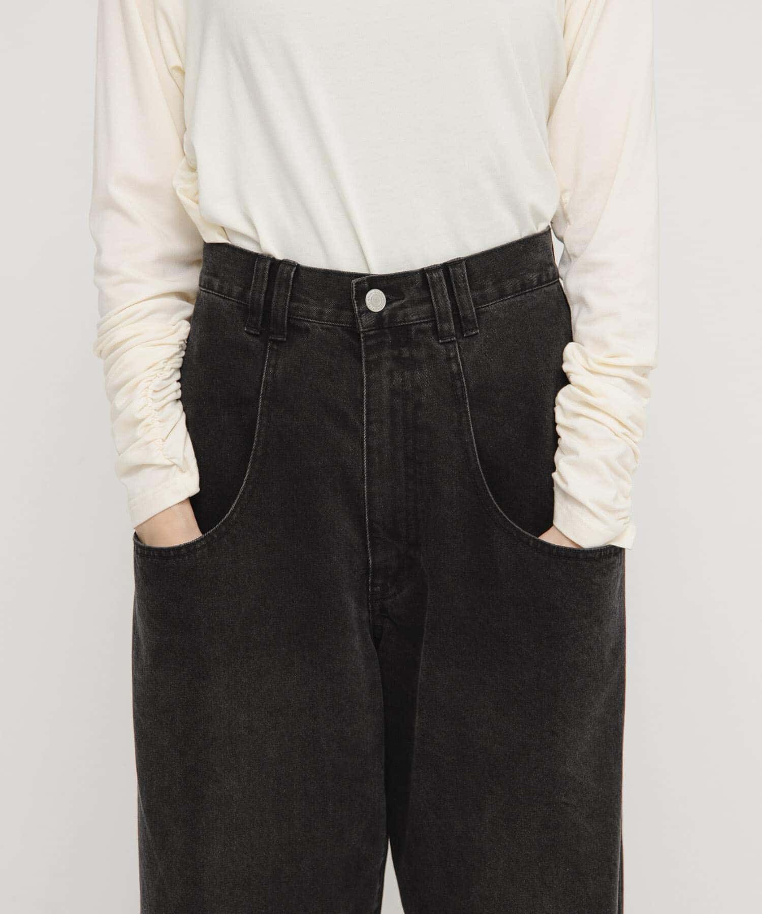  「『一部WEB限定カラー』『3サイズ展開』BIGポケットデザインデニム」|デニム|ブラック