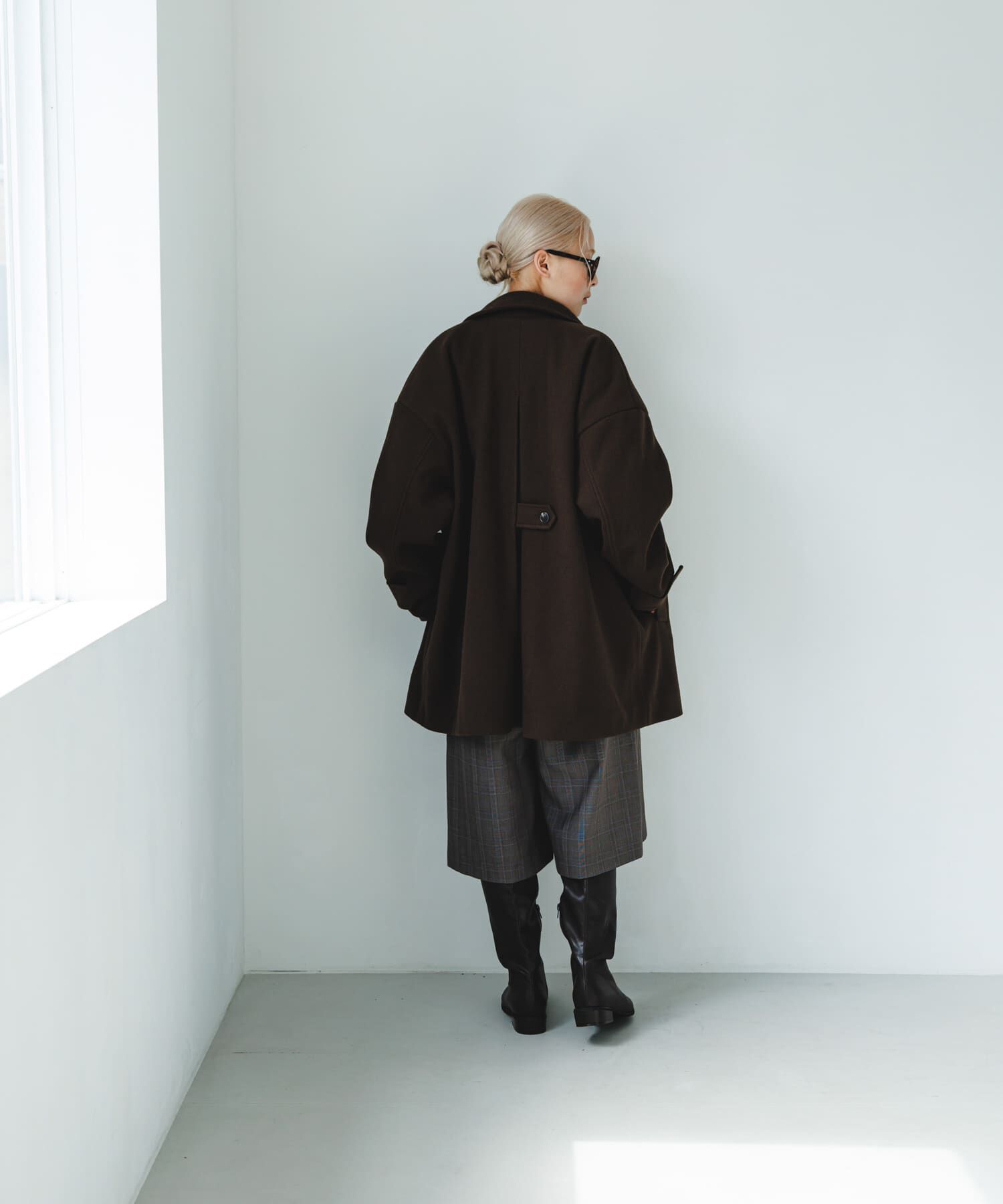  「BIGカラーミドルコート」|ノーカラーコート|