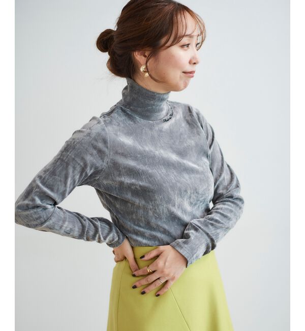 le.coeur blanc「MAISON MAVERICK ベロアハイネックT」|Tシャツ・カットソー|グレー