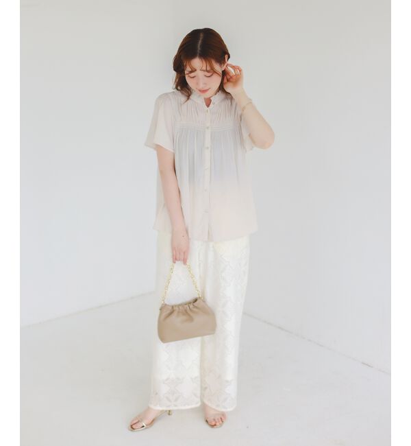  「パウダーサテンシャーリングフレンチブラウス」|シャツ・ブラウス|