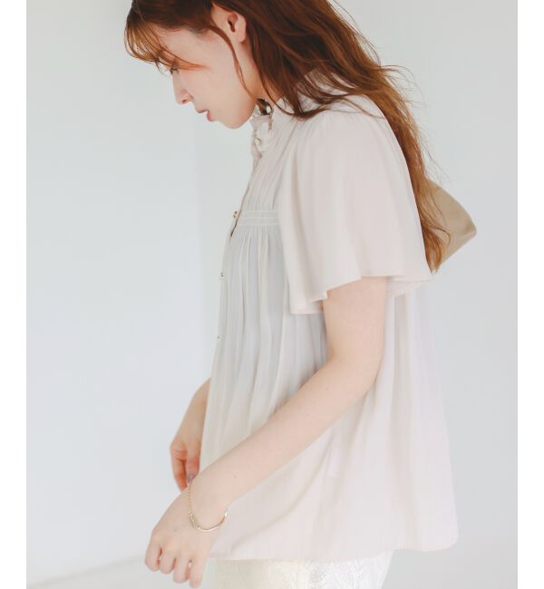  「パウダーサテンシャーリングフレンチブラウス」|シャツ・ブラウス|
