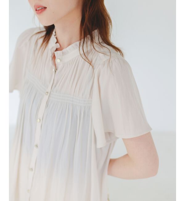  「パウダーサテンシャーリングフレンチブラウス」|シャツ・ブラウス|