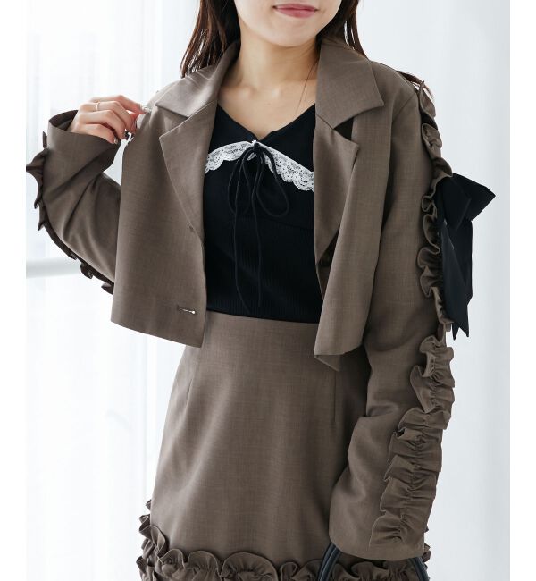 MAJESTICLEGON「ブローチセットホイップフリルジャケット」|その他|
