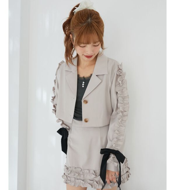 MAJESTICLEGON「ブローチセットホイップフリルジャケット」|その他|