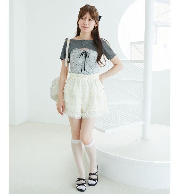  「フリルキャミ&times;トップスセット」|Tシャツ・カットソー|