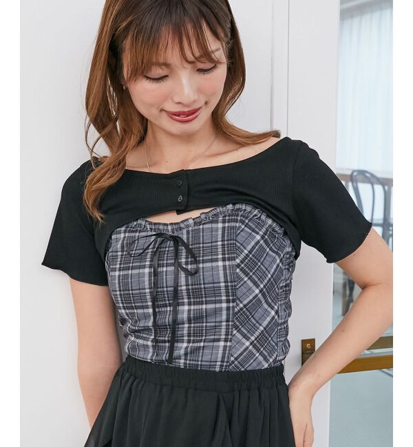  「フリルキャミ&times;トップスセット」|Tシャツ・カットソー|