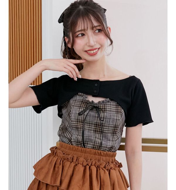  「フリルキャミ&times;トップスセット」|Tシャツ・カットソー|