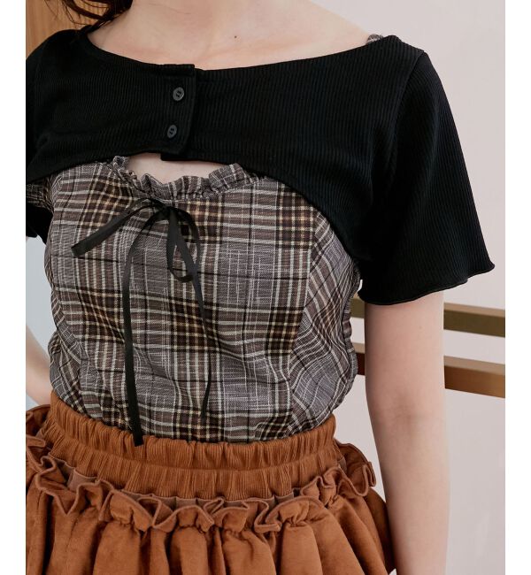  「フリルキャミ&times;トップスセット」|Tシャツ・カットソー|