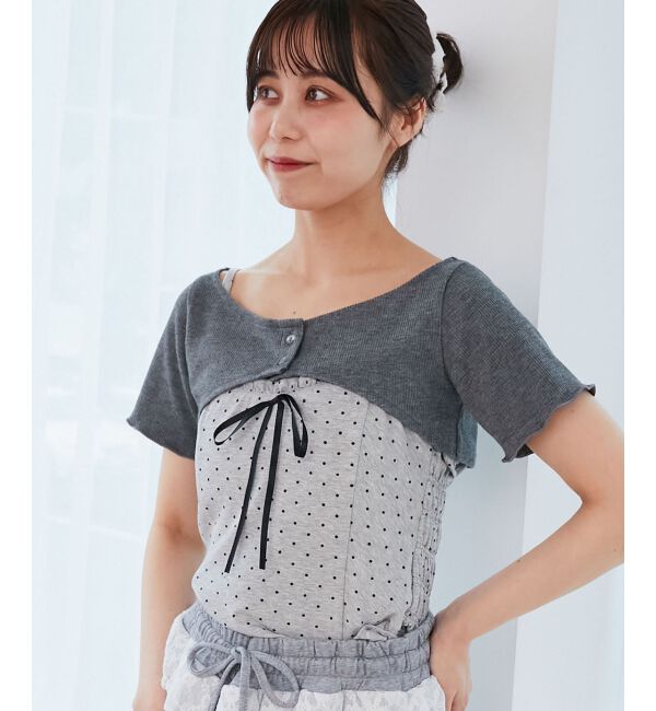  「フリルキャミ&times;トップスセット」|Tシャツ・カットソー|