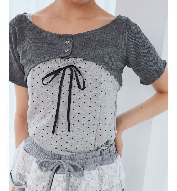  「フリルキャミ&times;トップスセット」|Tシャツ・カットソー|