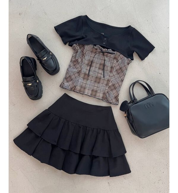  「フリルキャミ&times;トップスセット」|Tシャツ・カットソー|